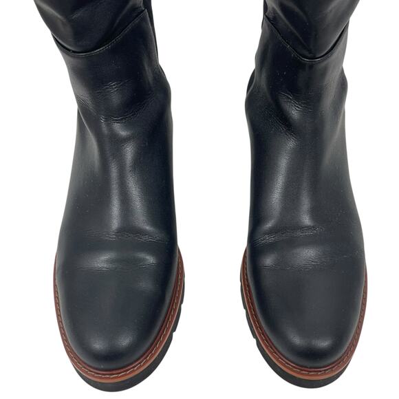 Stuart Weitzman Over the Knee Adrina City Boots Black Leather Size 10.5 - Picture 6 of 13